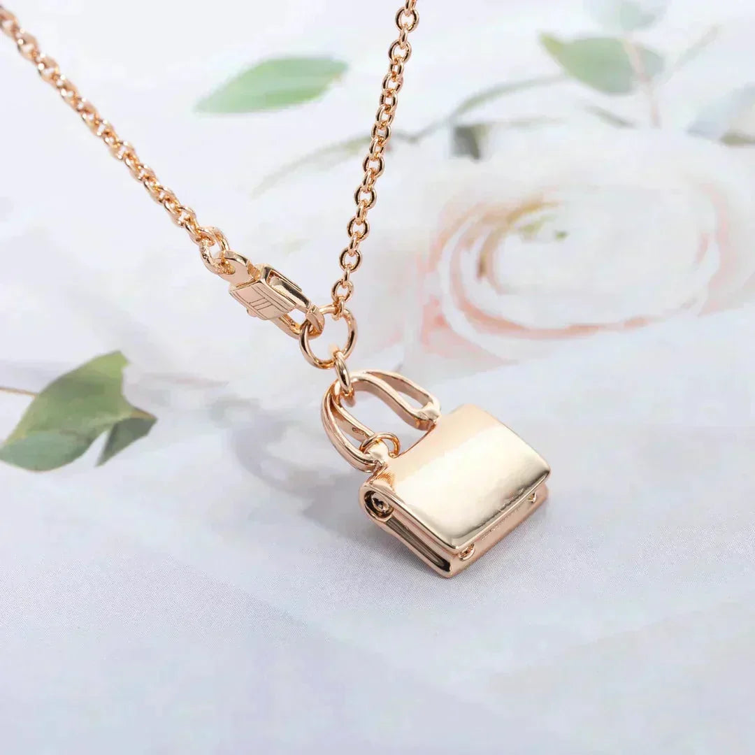 [⭐Hinora Jewelry]AMULETTE PEDANT ROSE GOLD NECKLACE
