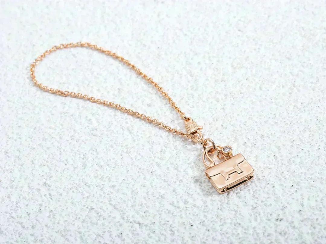 [⭐Hinora Jewelry]AMULETTE PEDANT ROSE GOLD NECKLACE