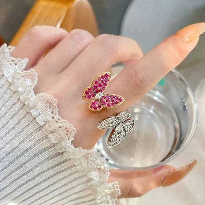 [⭐Hinora Jewelry]TWIN BUTTERFLY DIAMOND RING