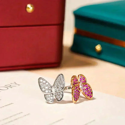 [⭐Hinora Jewelry]TWIN BUTTERFLY DIAMOND RING