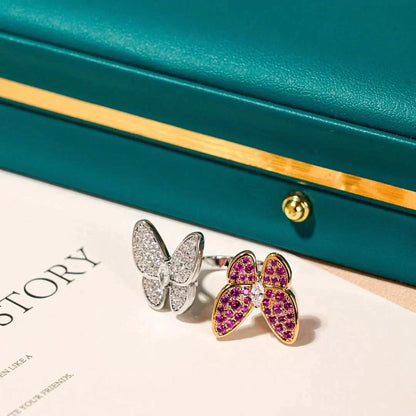 [⭐Hinora Jewelry]TWIN BUTTERFLY DIAMOND RING