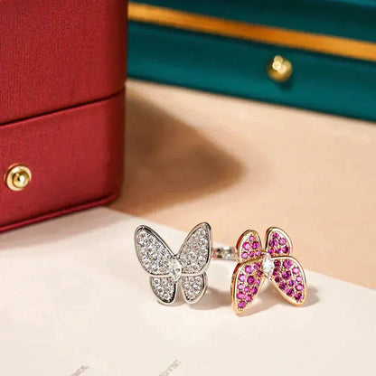 [⭐Hinora Jewelry]TWIN BUTTERFLY DIAMOND RING