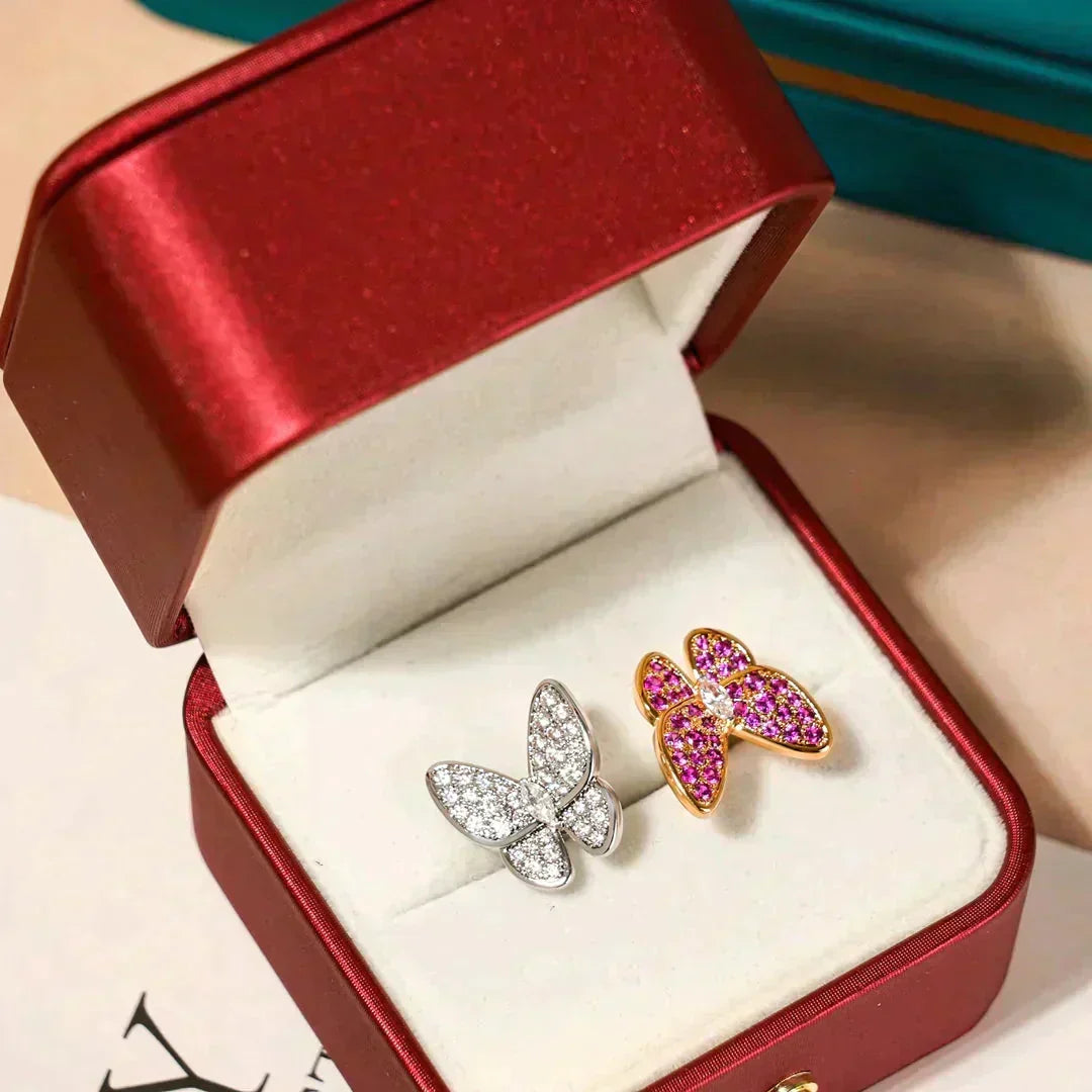 [⭐Hinora Jewelry]TWIN BUTTERFLY DIAMOND RING