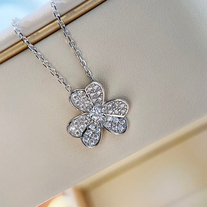 [⭐Hinora Jewelry]CLOVER DIAMOND NECKLACE SILVER