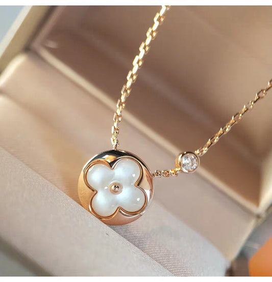 [⭐Hinora Jewelry]SUN MOP GOLD 1 DIAMOND NECKLACE