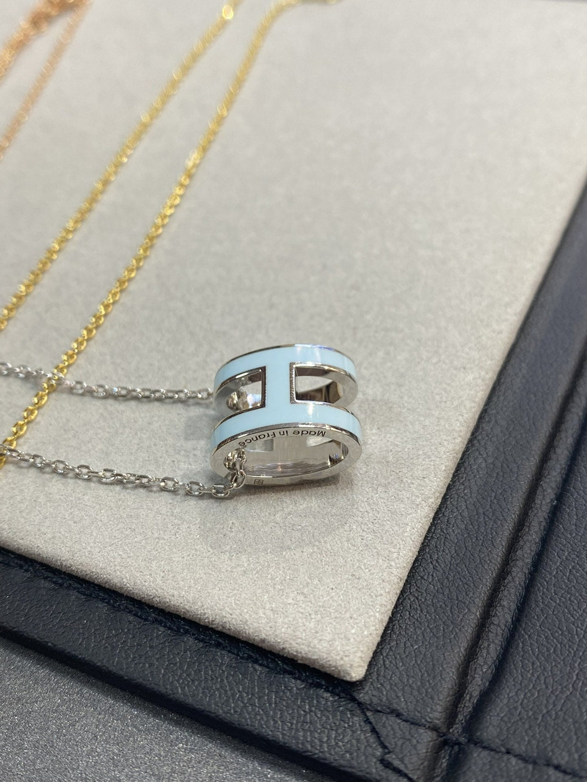 [⭐Hinora Jewelry]POP H LIGHT BLUE NECKLACE
