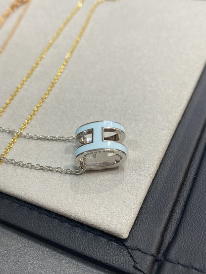[⭐Hinora Jewelry]POP H LIGHT BLUE NECKLACE