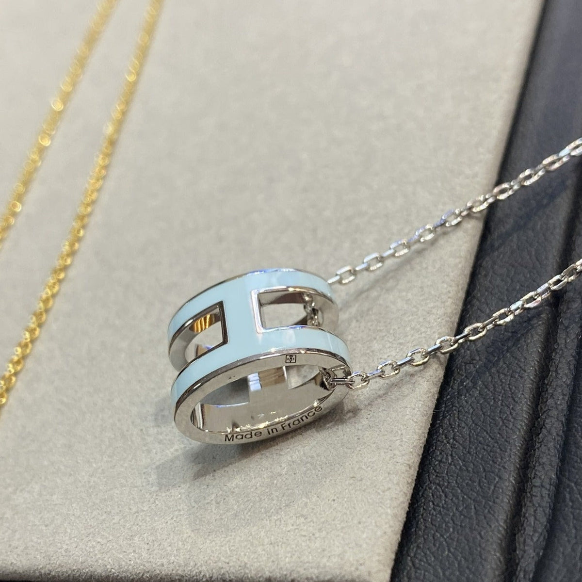 [⭐Hinora Jewelry]POP H LIGHT BLUE NECKLACE