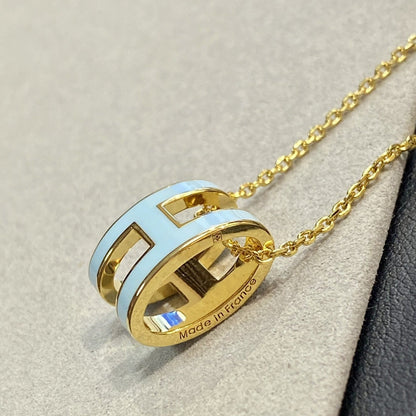 [⭐Hinora Jewelry]POP H LIGHT BLUE NECKLACE
