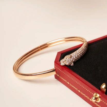 [⭐Hinora Jewelry]PANTHERE HALF DIAMOND OPEN BRACELET
