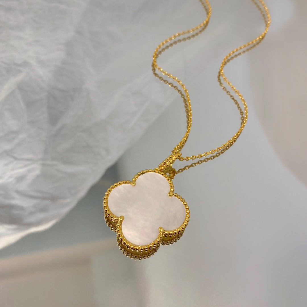 [⭐Hinora Jewelry]CLOVER 25MM MOP LARGE PENDANT NECKLACE