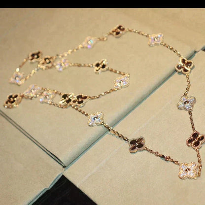 [⭐Hinora Jewelry]CLOVER 20 MOTIFS LASER DIAMOND NECKLACE