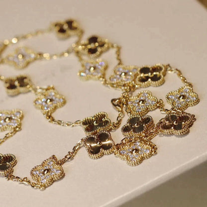 [⭐Hinora Jewelry]CLOVER 20 MOTIFS LASER DIAMOND NECKLACE