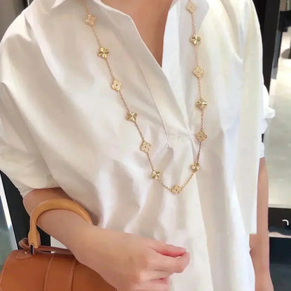 [⭐Hinora Jewelry]CLOVER 20 MOTIFS LASER DIAMOND NECKLACE