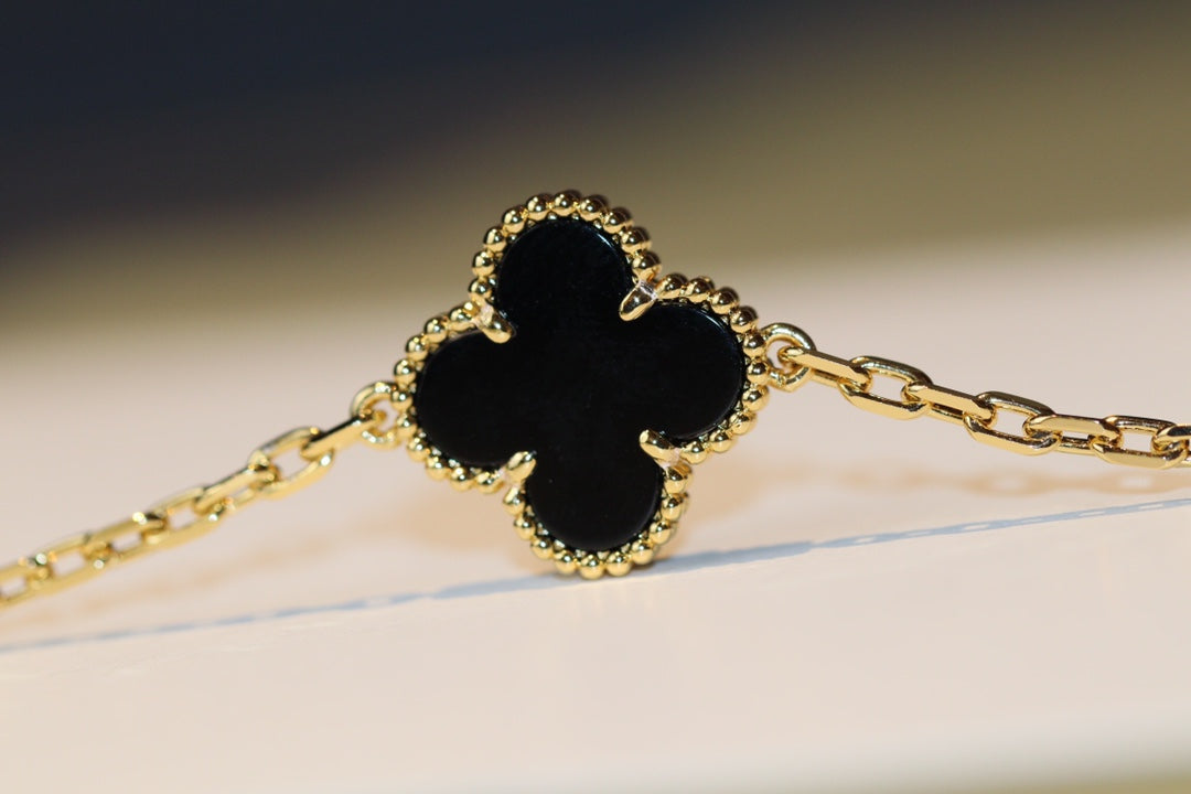 [⭐Hinora Jewelry]CLOVER 20 MOTIFS ONYX ROSE GOLD