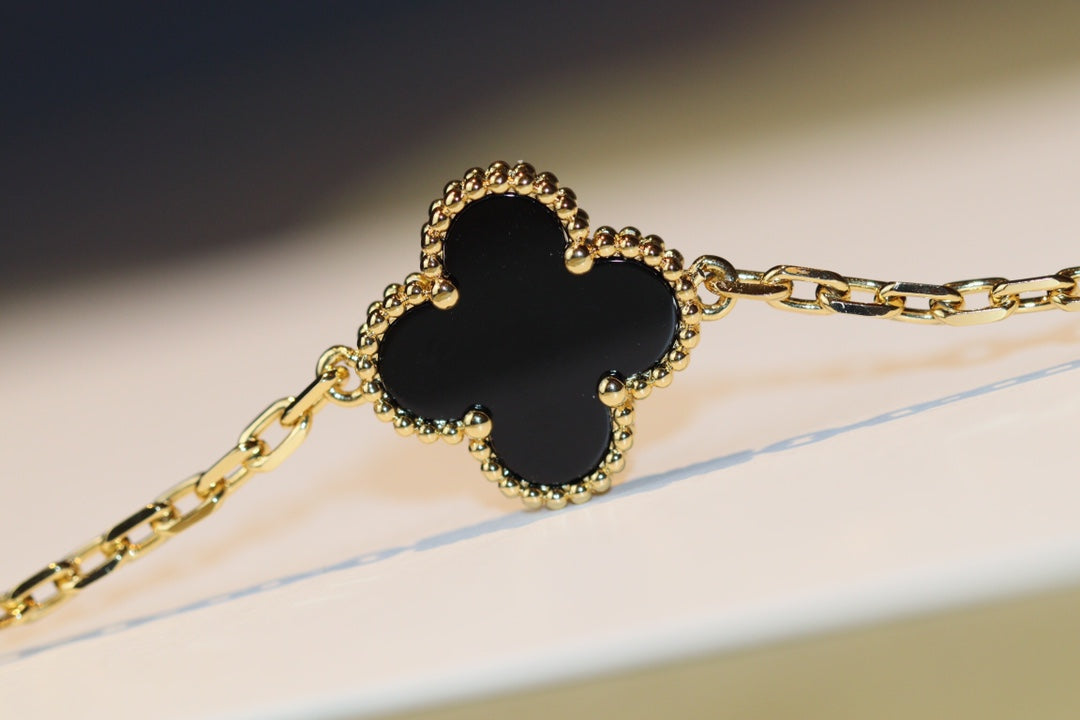 [⭐Hinora Jewelry]CLOVER 20 MOTIFS ONYX ROSE GOLD