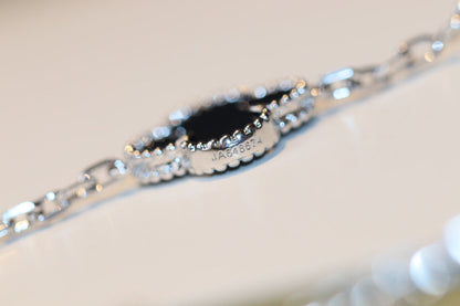 [⭐Hinora Jewelry]CLOVER 20 MOTIFS ONYX DIAMOND SILVER