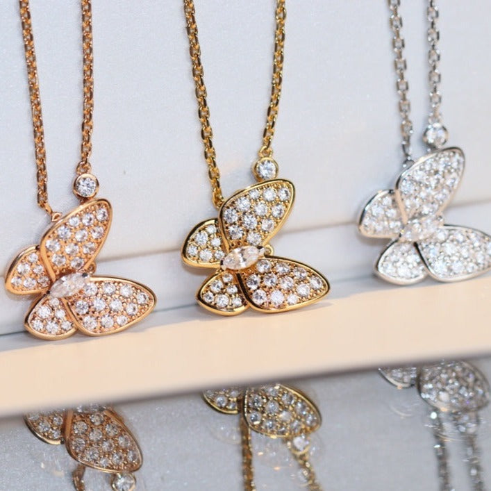 [⭐Hinora Jewelry]BUTTERFLY DIAMOND NECKLACE