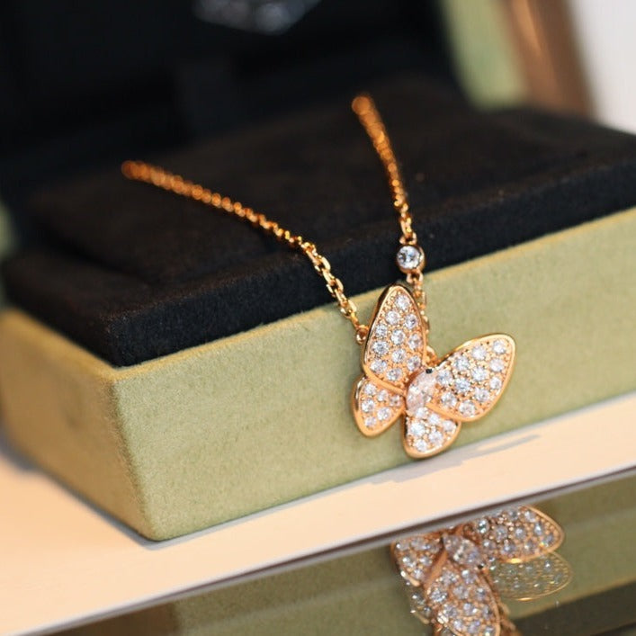 [⭐Hinora Jewelry]BUTTERFLY DIAMOND NECKLACE