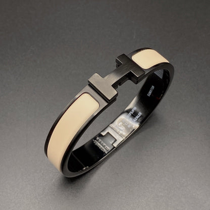 [⭐Hinora Jewelry]H BRACELET 12MM BLACK BEIGE CERAMIC