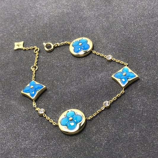 [⭐Hinora Jewelry]STAR AND SUN TURQUOISE 4 MOTIFS 3 DIAMONDS