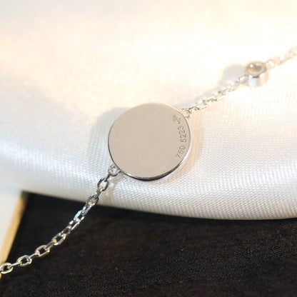 [⭐Hinora Jewelry]SUN MOTIF PINK MOP SILVER BRACELET