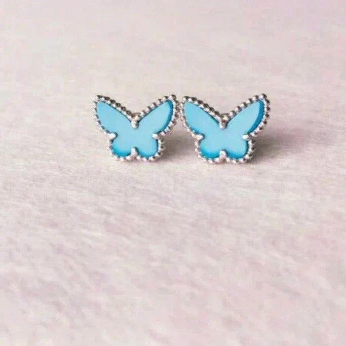 [⭐Hinora Jewelry]BUTTERFLY TURQUOISE EARRINGS SILVER
