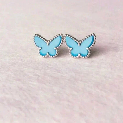 [⭐Hinora Jewelry]BUTTERFLY TURQUOISE EARRINGS SILVER