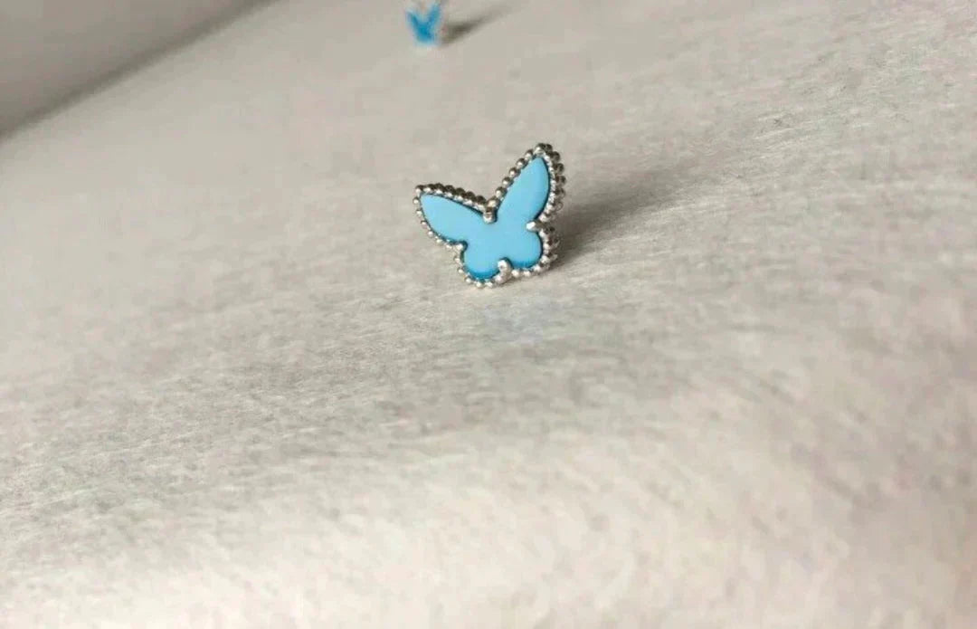 [⭐Hinora Jewelry]BUTTERFLY TURQUOISE EARRINGS SILVER