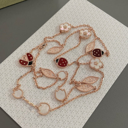 [⭐Hinora Jewelry]LUCKY SPRING 15 MOTIFS ROSE GOLD NECKLACE