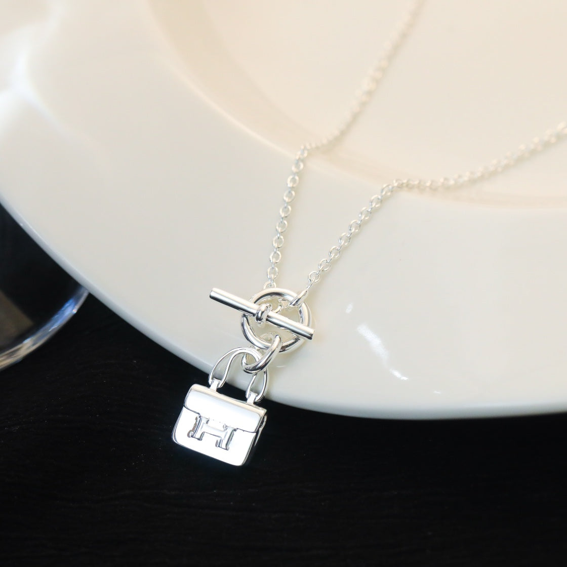 [⭐Hinora Jewelry]POP H PEDANT SILVER NECKLACE