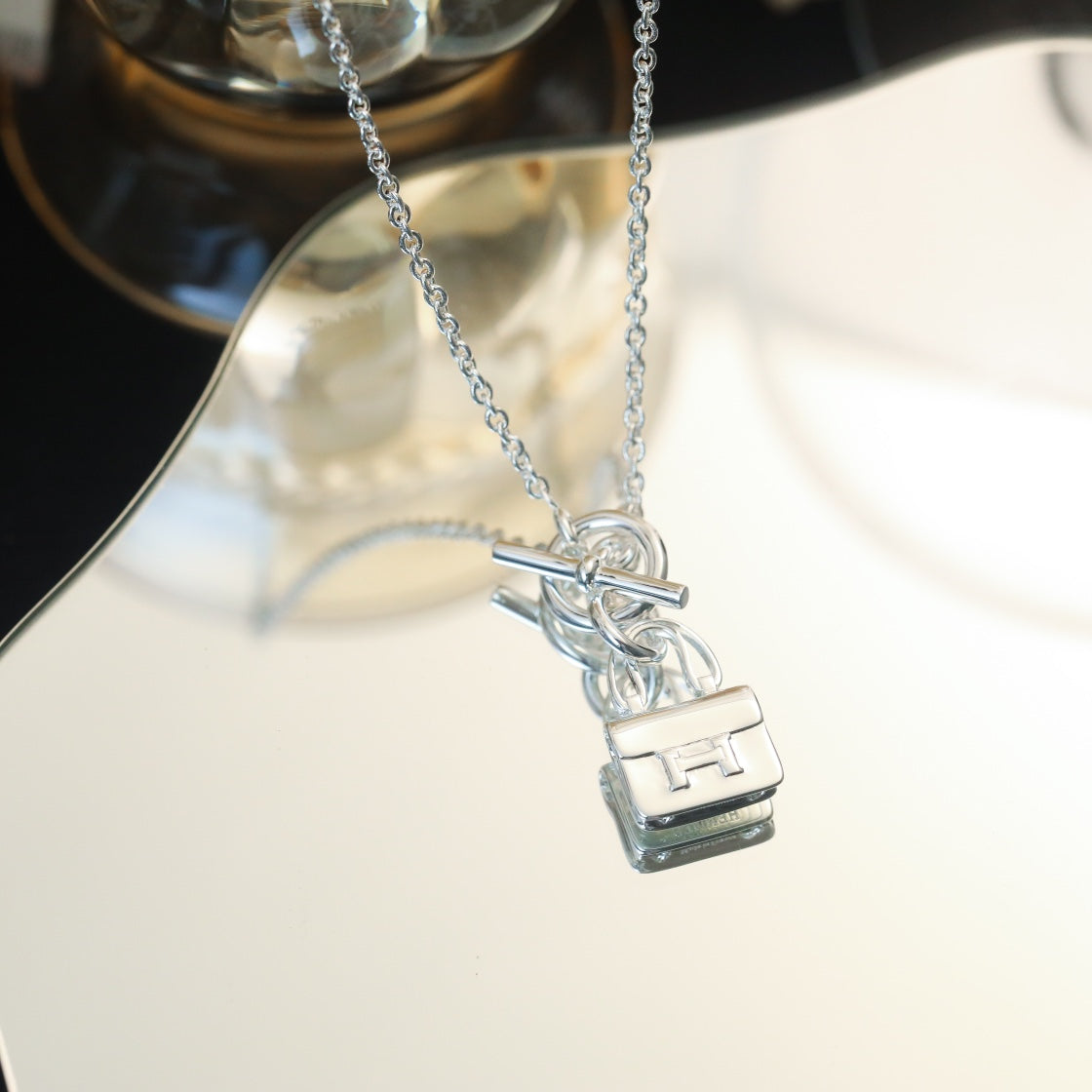 [⭐Hinora Jewelry]POP H PEDANT SILVER NECKLACE
