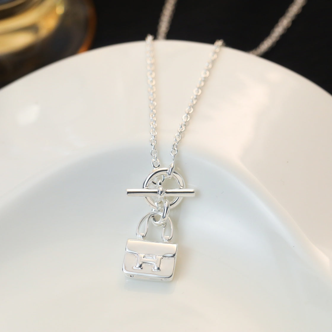 [⭐Hinora Jewelry]POP H PEDANT SILVER NECKLACE