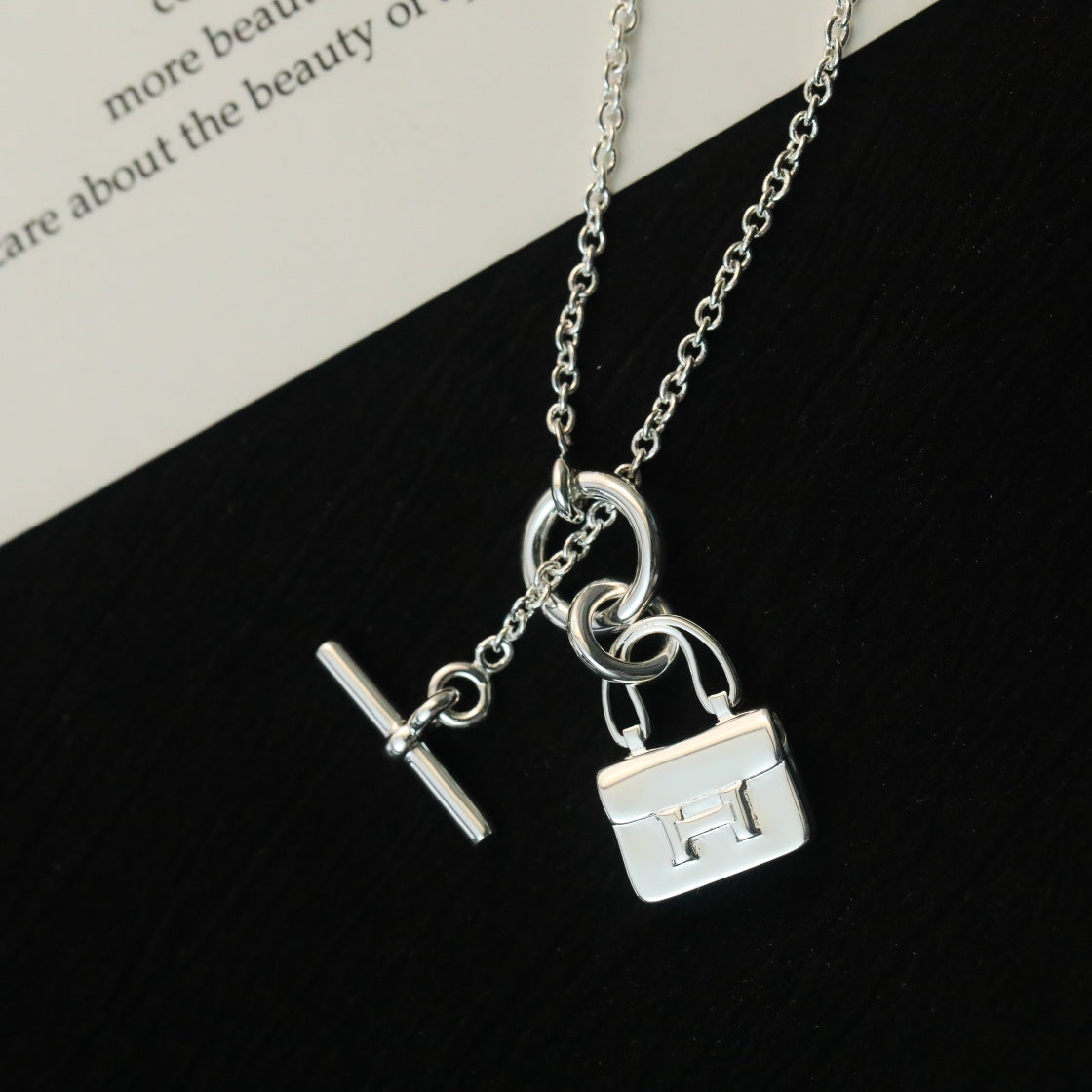 [⭐Hinora Jewelry]POP H PEDANT SILVER NECKLACE