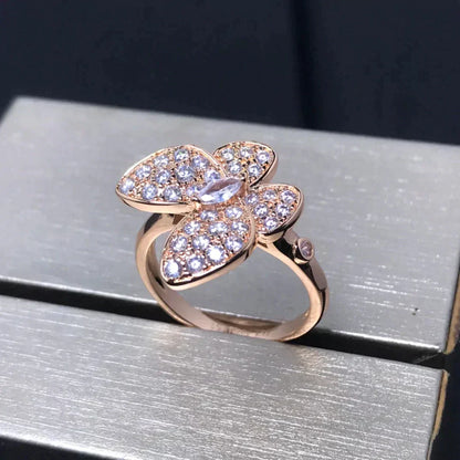 [⭐Hinora Jewelry]BUTTERFLY PINK GOLD DIAMOND RING