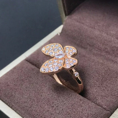 [⭐Hinora Jewelry]BUTTERFLY PINK GOLD DIAMOND RING