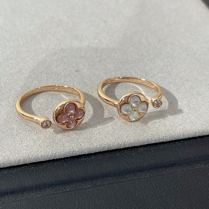 [⭐Hinora Jewelry]SUN 1 DIAMOND PINK MOP RING