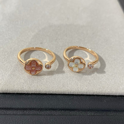 [⭐Hinora Jewelry]SUN 1 DIAMOND PINK MOP RING