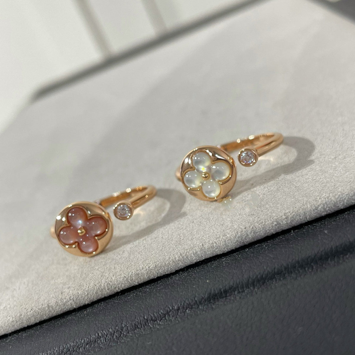 [⭐Hinora Jewelry]SUN 1 DIAMOND PINK MOP RING