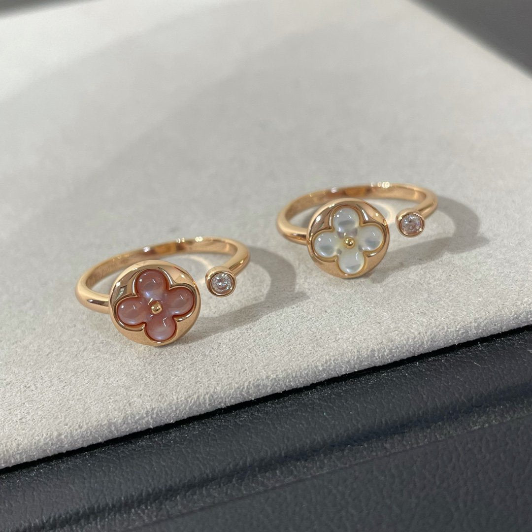 [⭐Hinora Jewelry]SUN 1 DIAMOND PINK MOP RING