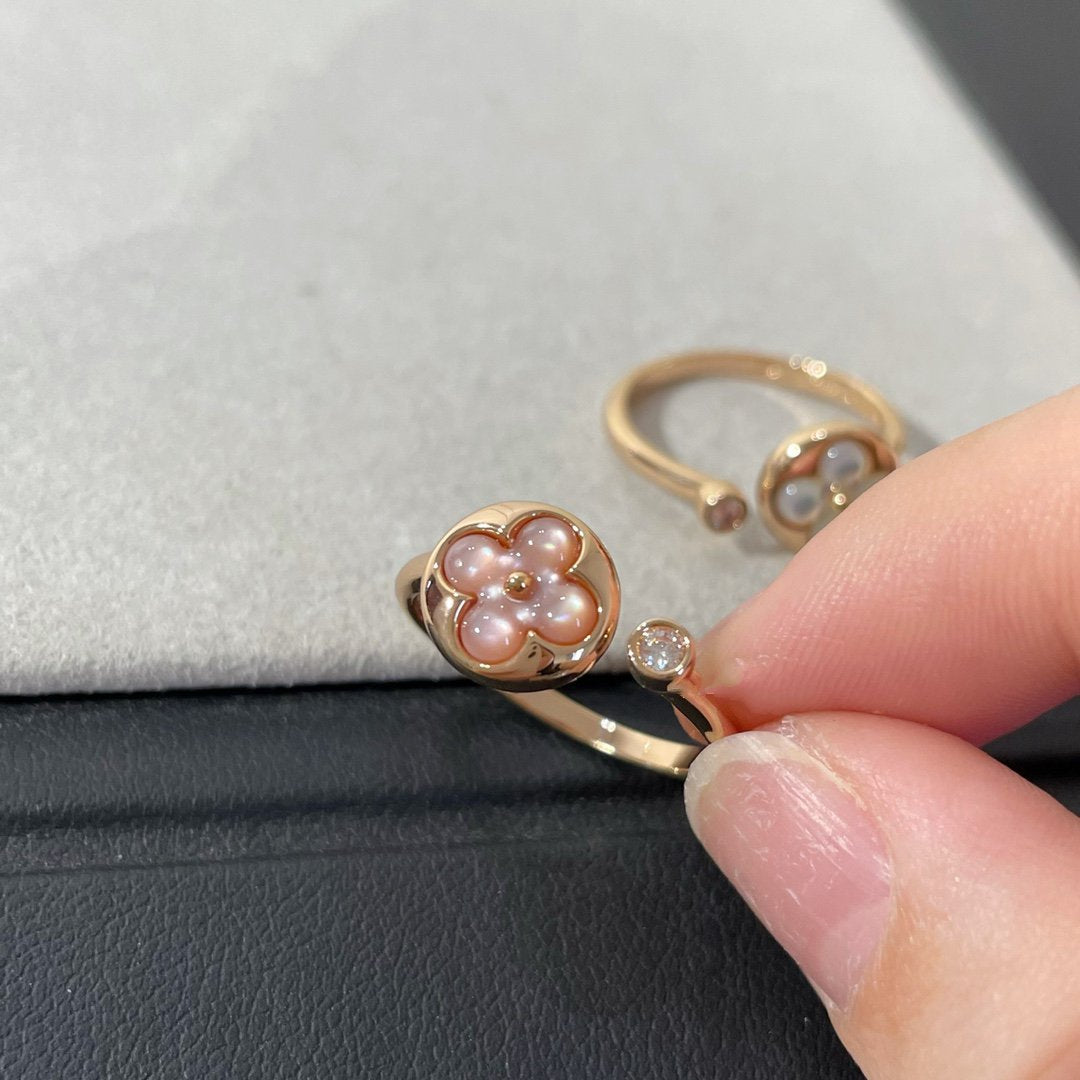 [⭐Hinora Jewelry]SUN 1 DIAMOND PINK MOP RING