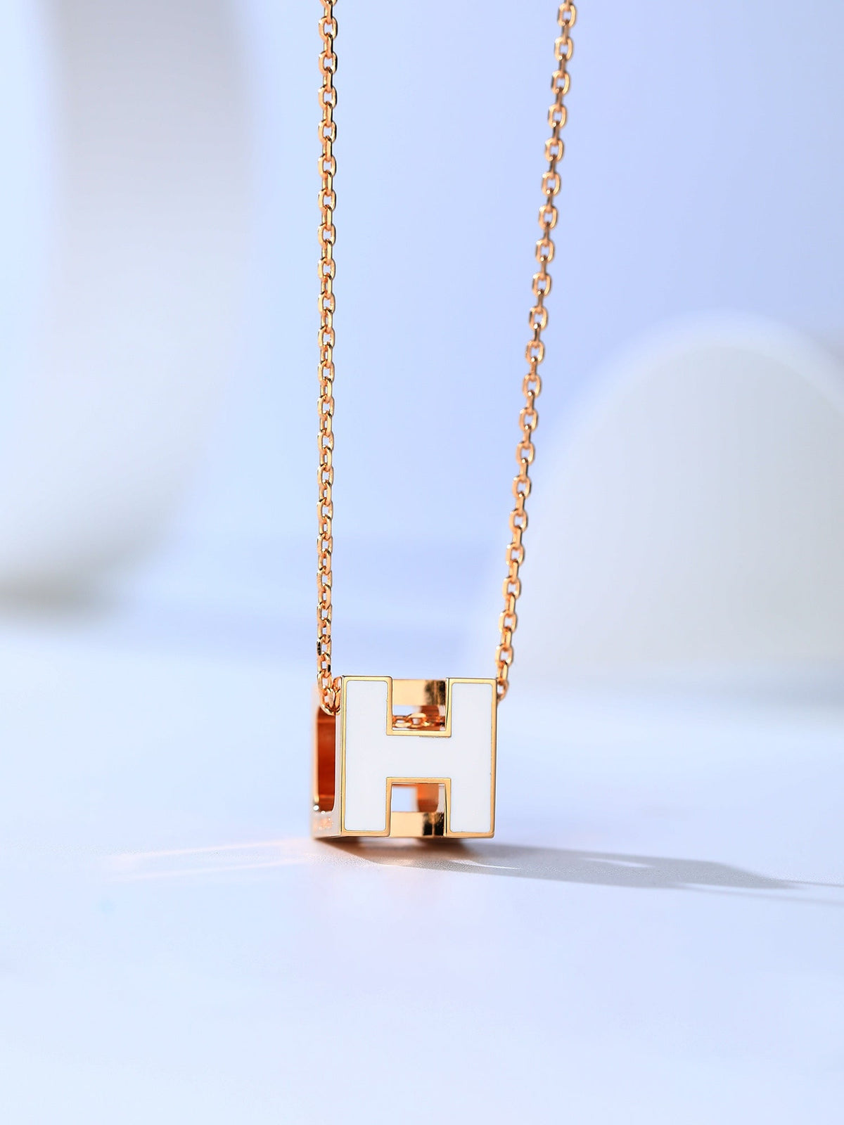 [⭐Hinora Jewelry]H CAGE PINK GOLD NECKLACE