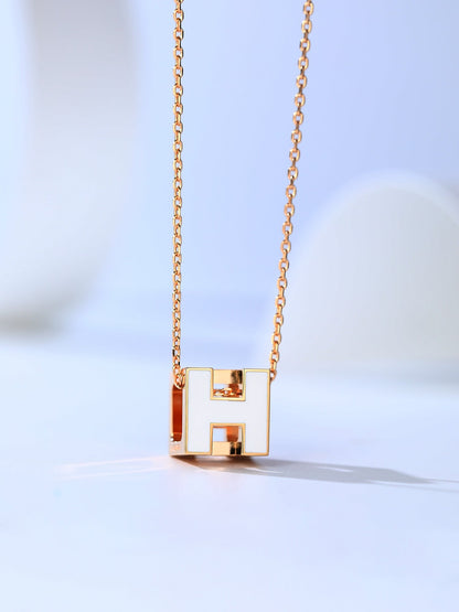 [⭐Hinora Jewelry]H CAGE PINK GOLD NECKLACE