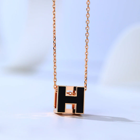 [⭐Hinora Jewelry]H CAGE PINK GOLD NECKLACE