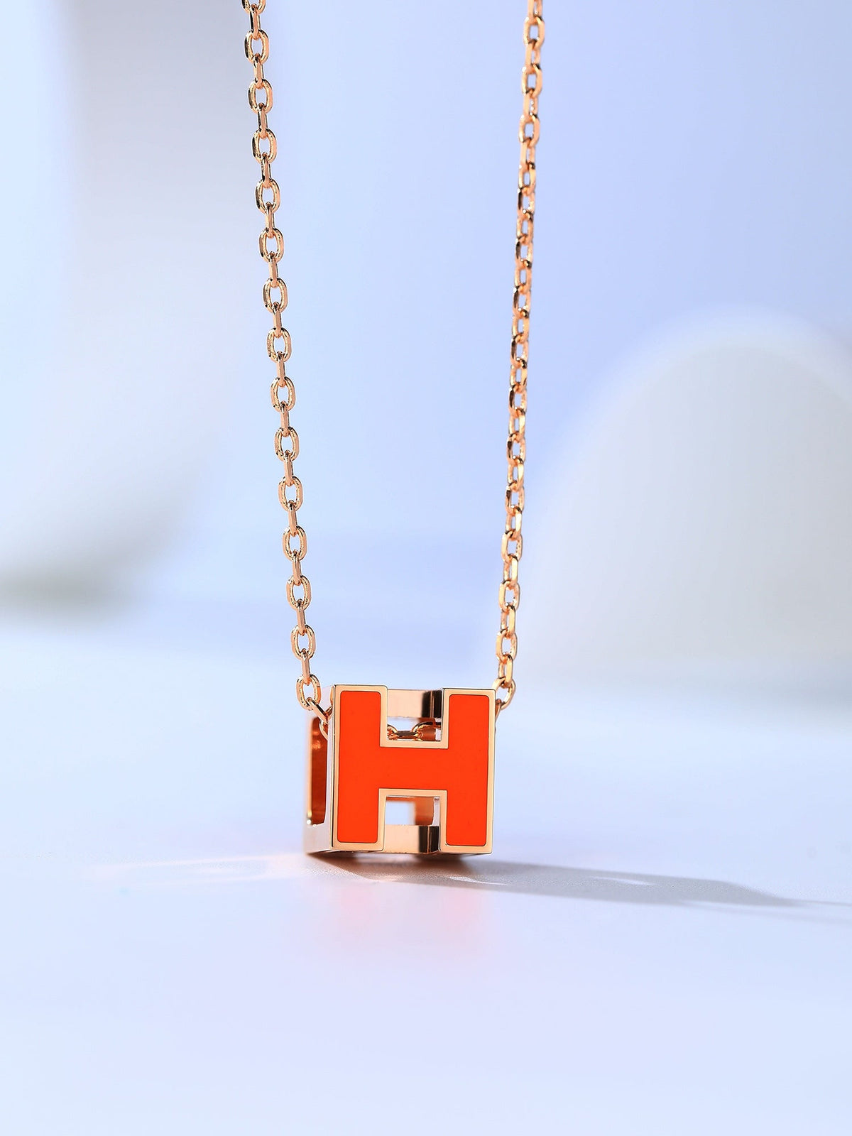 [⭐Hinora Jewelry]H CAGE PINK GOLD NECKLACE