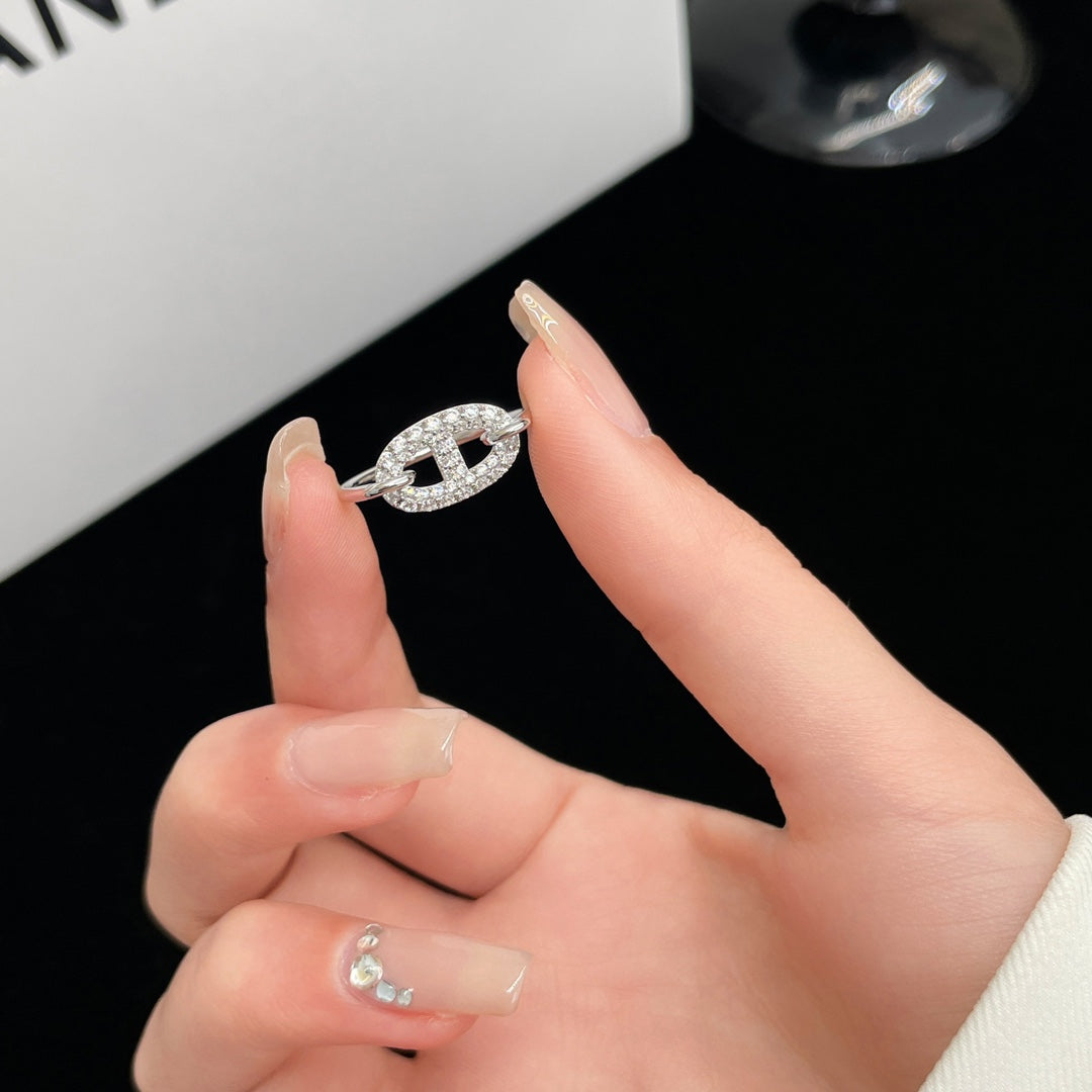 [⭐Hinora Jewelry]RONDE SMALL SILVER DIAMOND RING