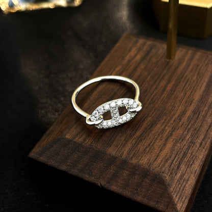 [⭐Hinora Jewelry]RONDE SMALL SILVER DIAMOND RING