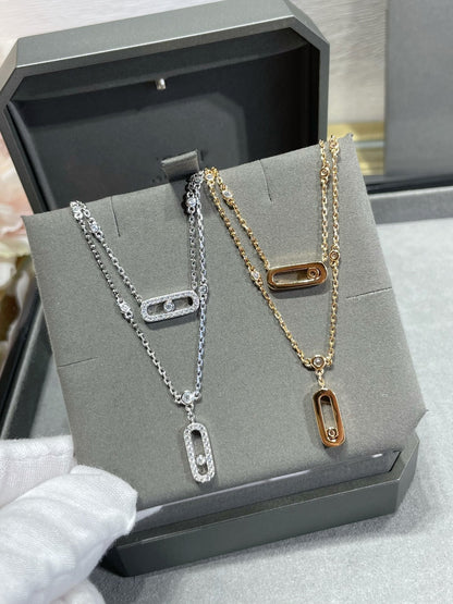 [⭐Hinora Jewelry]MOVE 2 ROW DIAMOND NECKLACE