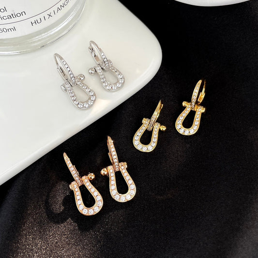 [⭐Hinora Jewelry]FORCE 10 FULL DIAMOND DROP EARRINGS MEDIUM MODEL