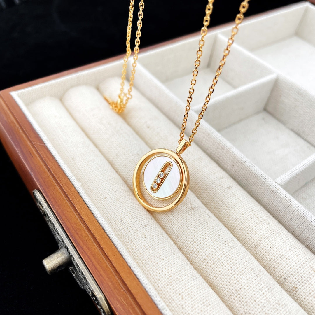 [⭐Hinora Jewelry]Demo MOVE MOP PINK GOLD NECKLACE